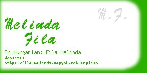 melinda fila business card
